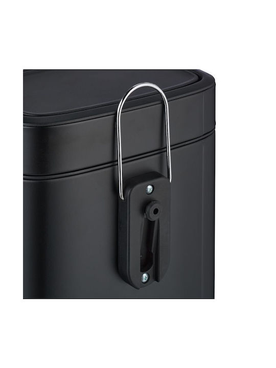 Relaxdays Coș De Gunoi Metalic Împingeți Negru 5lt