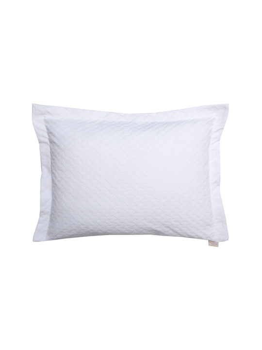 Viopros Μαξιλαροθήκη Oxford Λευκό 50x70εκ.