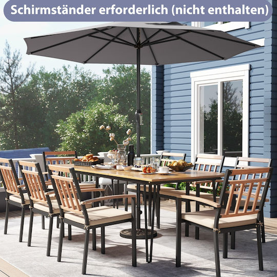 Garten & Terrassen Sonnenschirm Bodenständer Rund Metall Gray mit Ständer Ø2.25m NP12130GR
