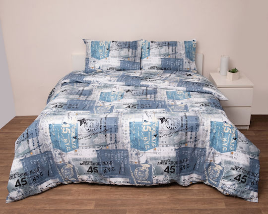 Viopros Viopros Tagesdecken Übergröße aus Baumwolle und Polyester Blau 220x240cm