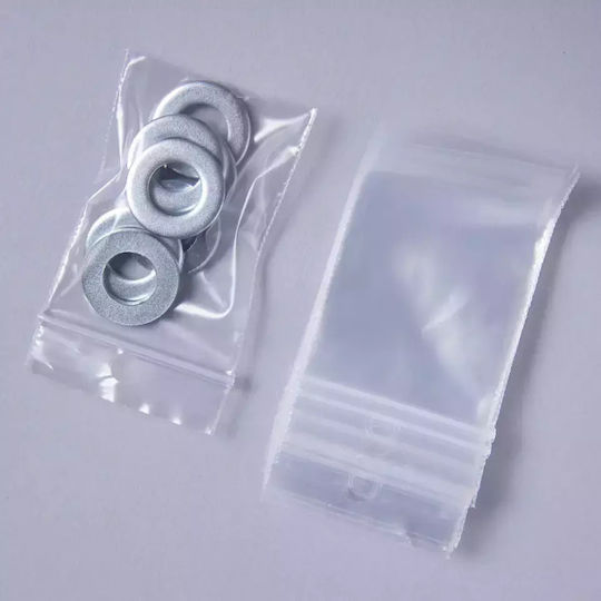 Zipper Packaging Bag Transparent 10x10.5cm Hole 100pcs