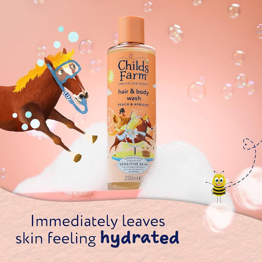 Childs Farm Kids' Bubble Bath & Shampoo with Peach / Apricot in Gel Form 250ml