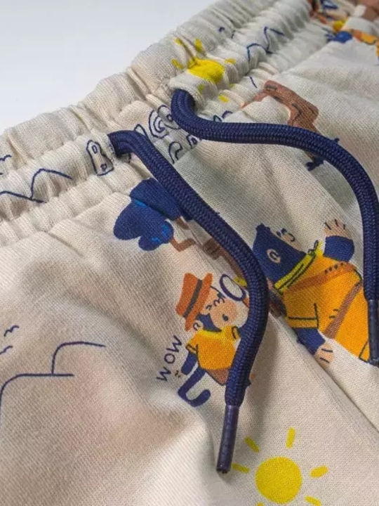 Παιδικό Σετ με Σορτς Καλοκαιρινό 3τμχ Κεραμιδί