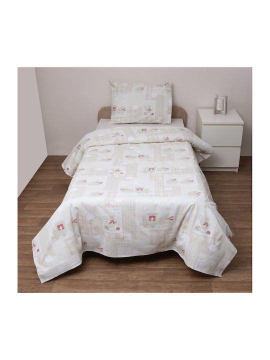 Viopros Duvet Set Single 160x240cm Kris Beige 2pcs