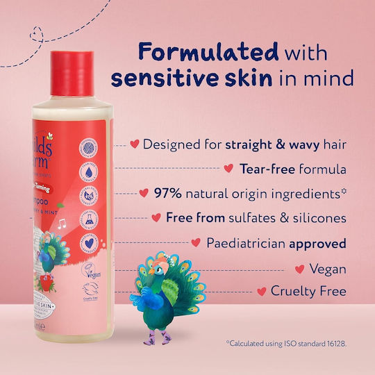 Childs Farm Kids' Shampoo with Strawberry / Mint for Easy Combing in Gel Form , Ideal for Curls 250ml