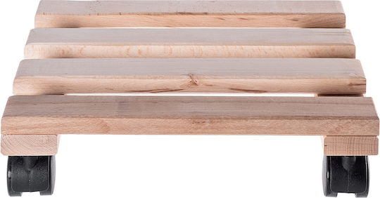Kadax Blumentopfständer Holz Beige mit Rädern