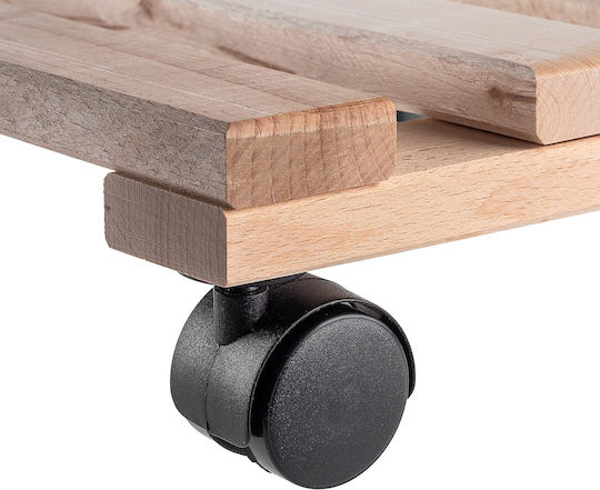 Kadax Blumentopfständer Holz Beige mit Rädern