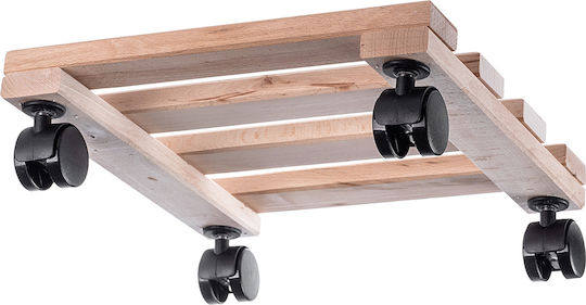 Kadax Blumentopfständer Holz Beige mit Rädern