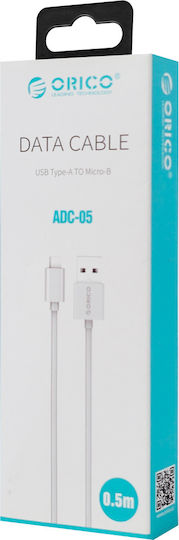 Orico USB 2.0 Cable USB-C male - USB-A Λευκό 0.5m ADC-05-V2-WH-BP