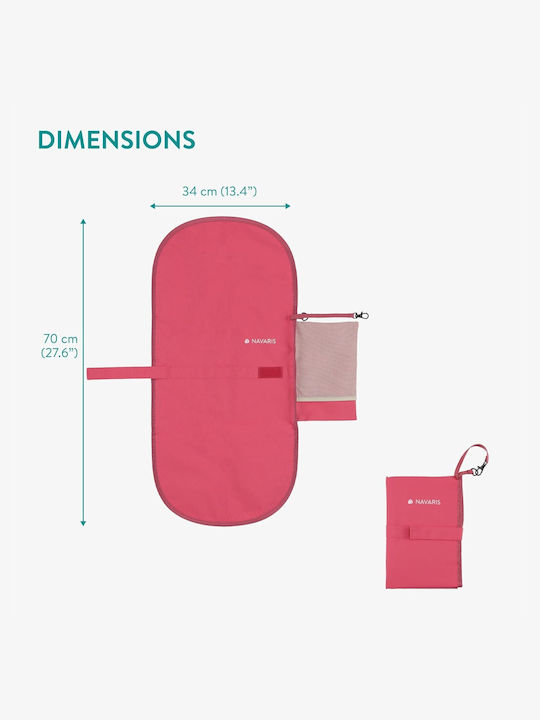 Navaris Portable Changing Pad made of Fabric Coral 34x70cm
