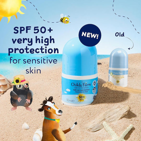 Childs Farm Roll On SPF50 Αδιάβροχο Παιδικό Αντηλιακό Stick 50ml
