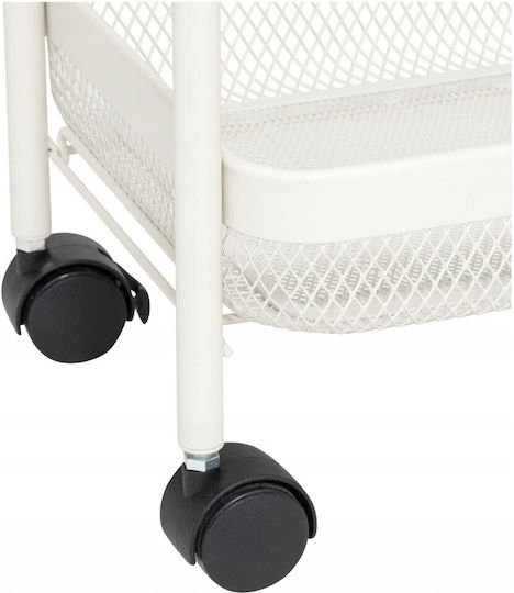 5Five Kitchen Trolley Metallic 3 Tiers White 46.5x26.5x79.6cm