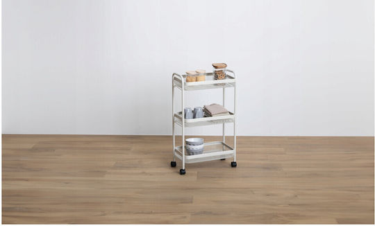 5Five Kitchen Trolley Metallic 3 Tiers White 46.5x26.5x79.6cm