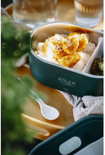 Adler Electric Lunch Box Inox Thermo Green With Compartments 800ml