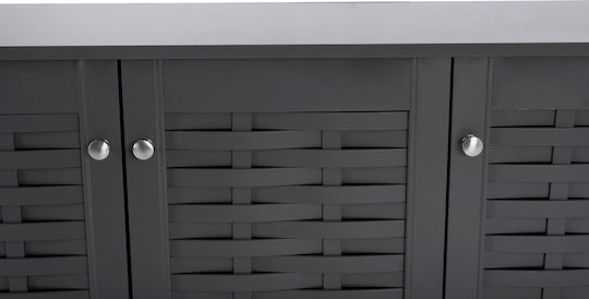 Iggy Wooden Shoe Organizer with 3 Shelves Gray 114x34x68cm