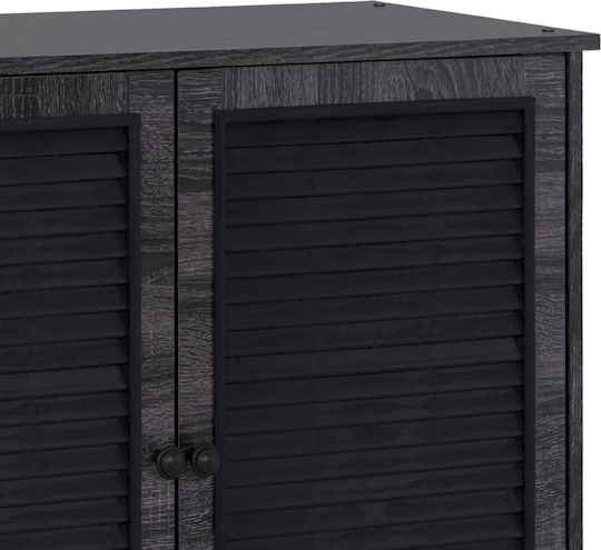 McKenna Wooden Shoe Organizer with 3 Shelves Carbon 76.5x30x68.5cm