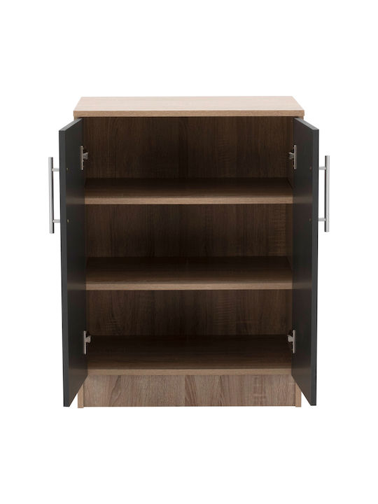 Emerie Wooden Shoe Organizer with 3 Shelves Sonama - Grey 60x40.5x80cm