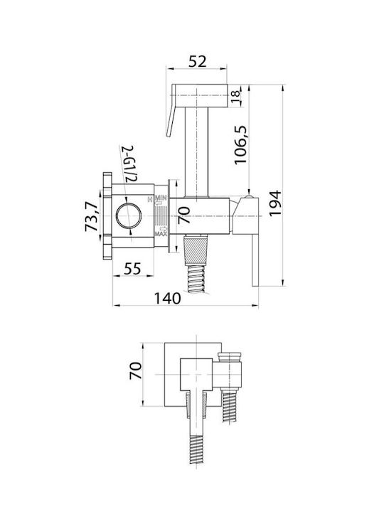 Interflex Square Комплект Биде Сребрист