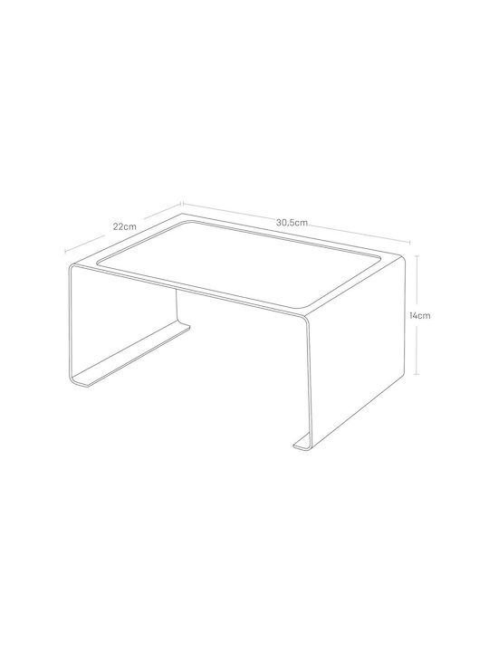 Yamazaki Inox Cupboard Shelf 30.5x22x14cm White