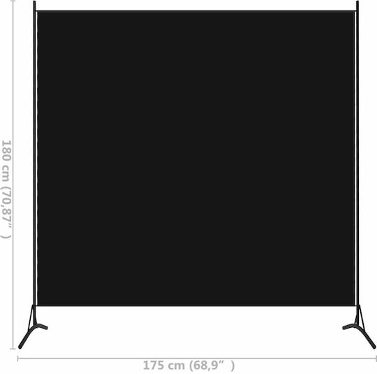 vidaXL Decorative Room Divider Metal with 1 Panel 175x180cm