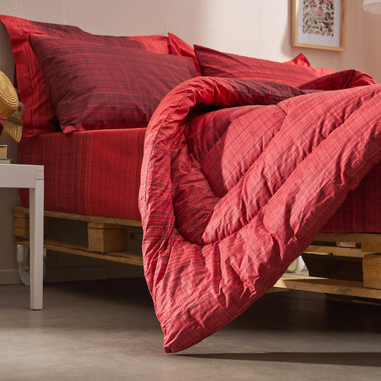 Charalambidis Textiles Παπλωματοθήκη Μονή 160x240 Σαντορίνη Κόκκινο