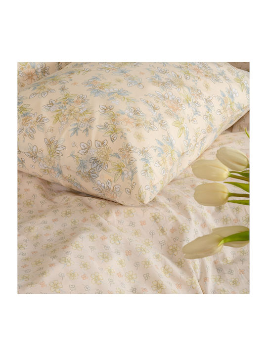 Melinen Duvet Cover Single 165x245 Chloe Peach