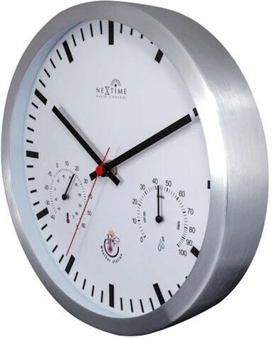 Nextime Ρολόι Τοίχου Μεταλλικό Inox Ø25cm Nextime Ρολόι Τοίχου Μεταλλικό Inox Ø25cm