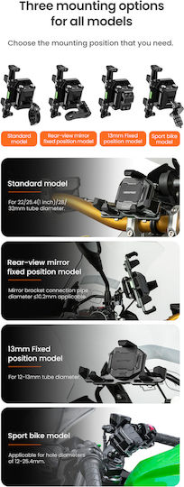 Loboo PH06 Motorrad Handyhalterung mit Magnet für Lenkrad