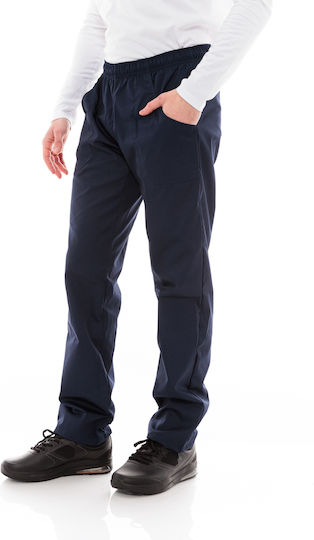 Pantaloni De Bucătar Chef Unisex Bleumarin Trei Buzunare 612slim Bleumarin
