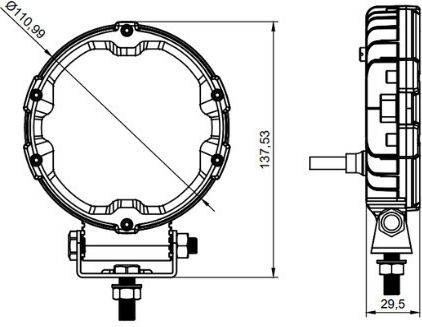 LED Round Work Headlight White 12V24V Spider