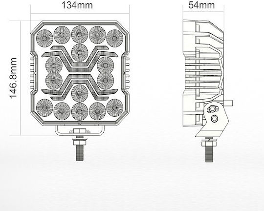 Led Τετράγωνος Προβολέας Εργασίας Λευκό 12v24v Spider