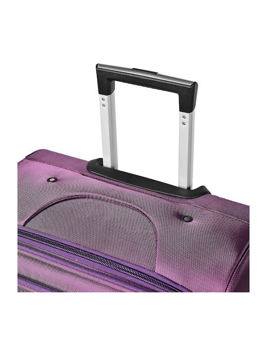 Kourk Medium Fabric Purple Suitcase With 4 Wheels Height 68cm