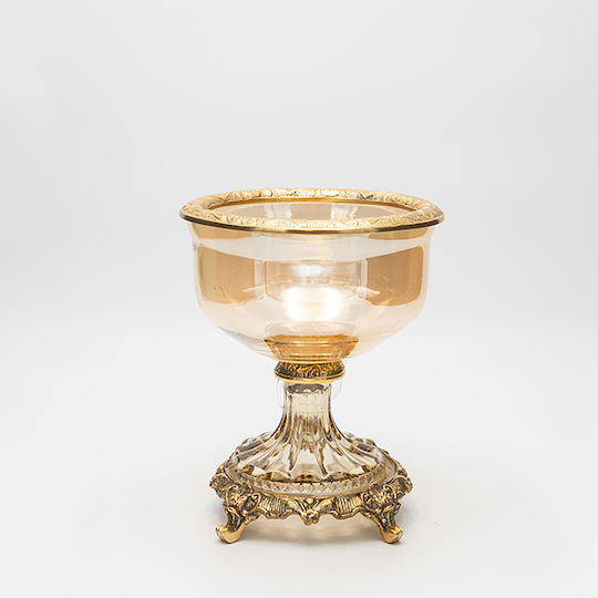 Vintage Glass Sweet Jar with Lid Gold 17x17x28cm