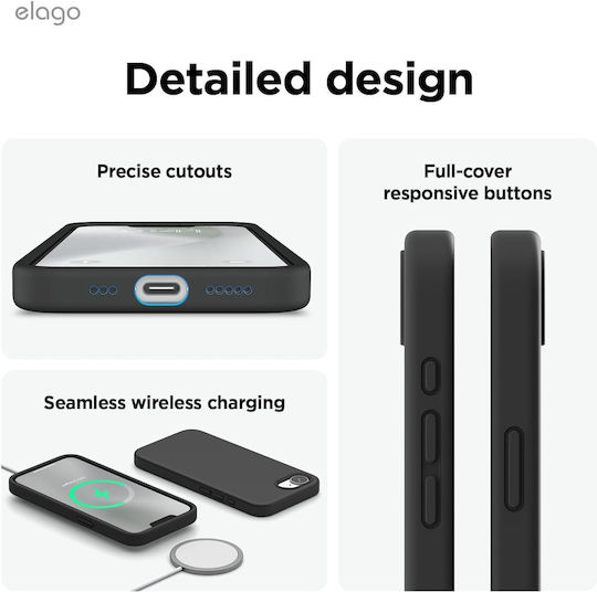 Elago Back Cover Σιλικόνης / Πλαστικό Μαύρο (iPhone 17e / 16e)