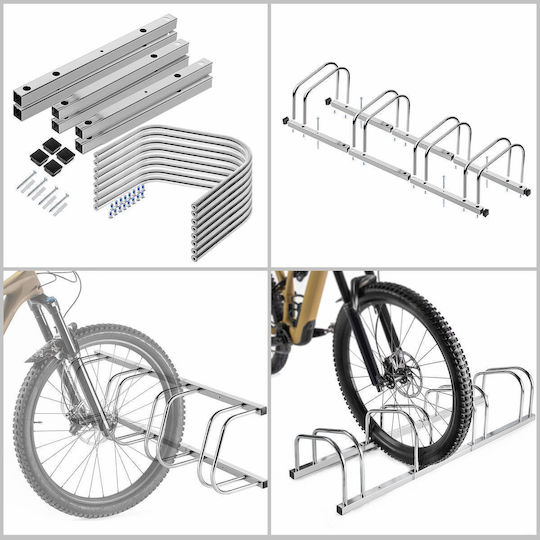 Kadax 4-Station Stahl Fahrradhalterung Silber