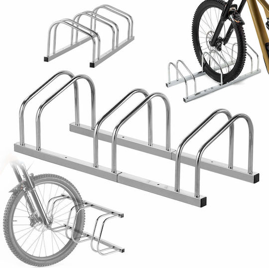 Kadax Suport Pentru 3 Biciclete Din Oțel Argintiu