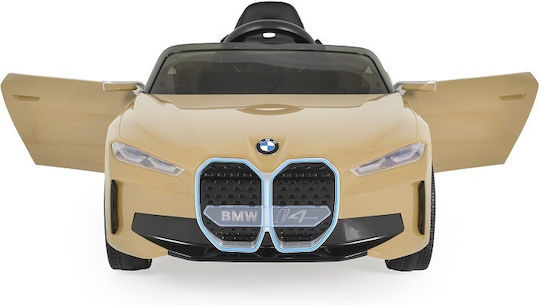 BO BMW i4 Cu Un Loc Cu Telecomandă Licențiat 12 Volți Bej Pentru 3+ Ani