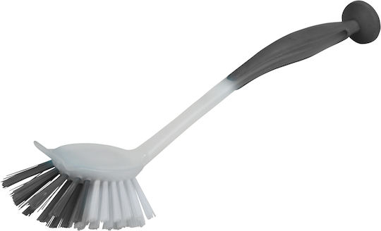 Plastic Cleaning Brush with Handle Gray