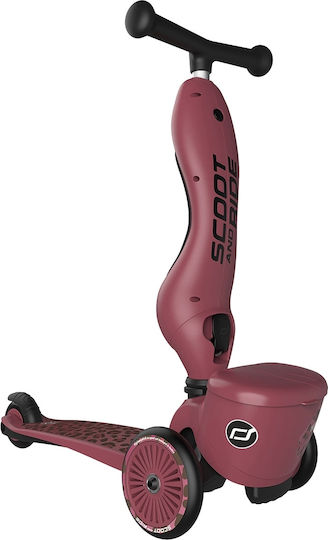 Scoot & Ride Kids Scooter Highwaykick 1 3-Wheel with Seat for 1-5 Years Burgundy