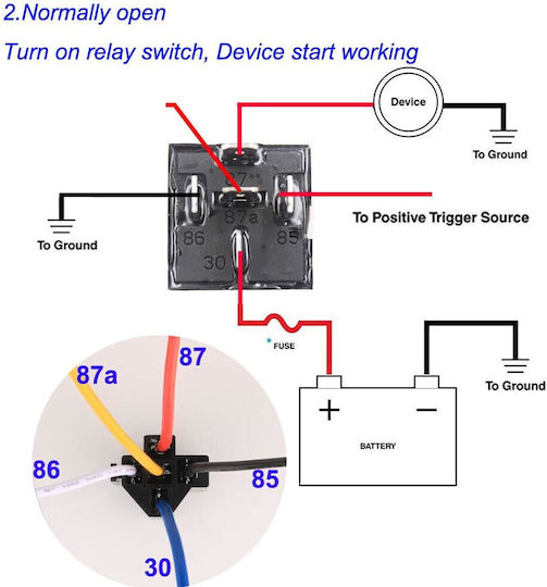 Set 2 Relee Auto 24v 40a Socket Cuie 5 Pinuri 2.5 X 3 Cm Gebildet Jd2914