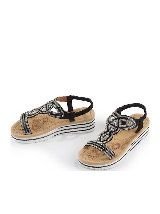 Women's Flat Sandals in Black Color