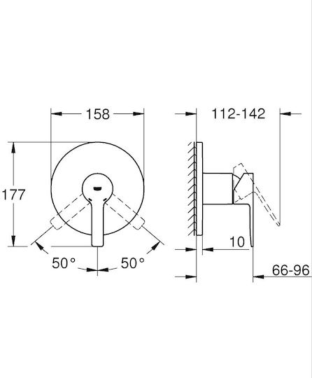 Grohe за душ кабина 1 Изход Сив Grohe за душ кабина 1 Изход Сив
