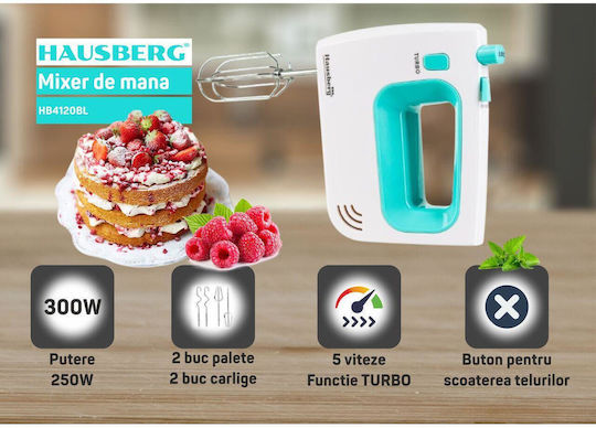 Hausberg Hand Mixer 300W Blue