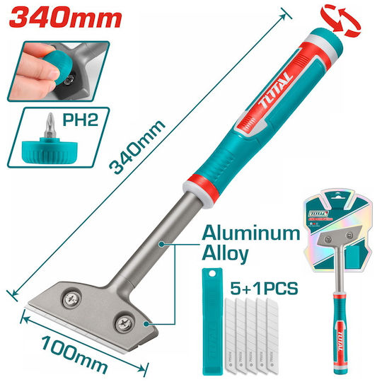 Total Scraper Tool with Handle Suitable for Colours 340mm 6pcs