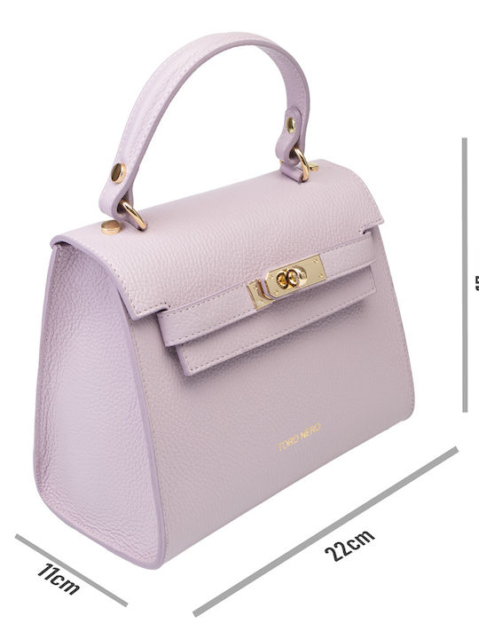 Leder Damentasche Schultertasche Flieder