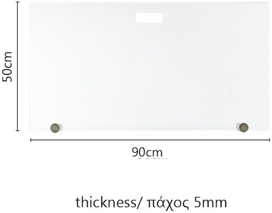 Zogometal Glass Fireplace Screen 90x50cm Nickel Matt