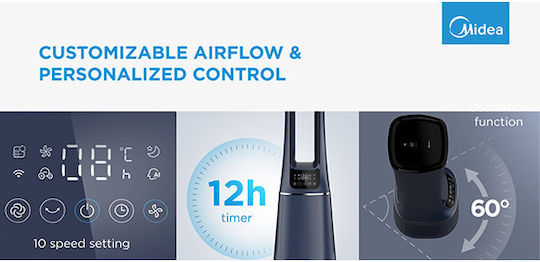 Midea Ανεμιστήρας Χωρίς Πτερύγια 33W Μπλε