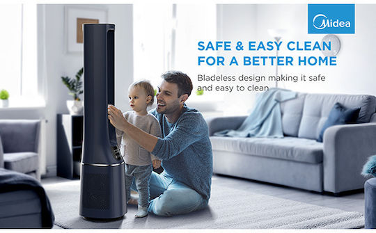 Midea Ανεμιστήρας Χωρίς Πτερύγια 33W Μπλε