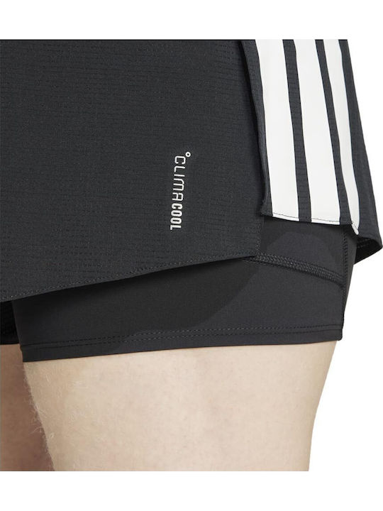 Adizero 2 в 1 Спортна Мъжка Черна Бермуда