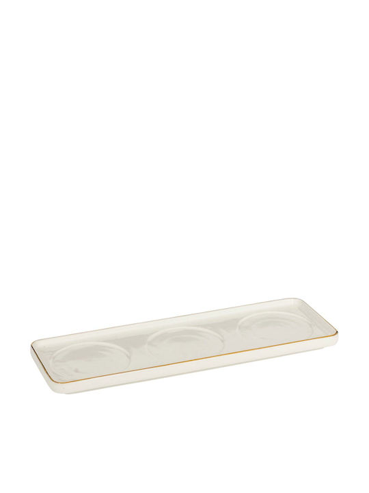 Ceramic Dessert Divided Serving Plate with 3 Slots White Ø9.5cmxY9.5cm 5.5x9.5x9.5cm Ceramic Dessert Divided Serving Plate with 3 Slots White Ø9.5cmxY9.5cm 5.5x9.5x9.5cm